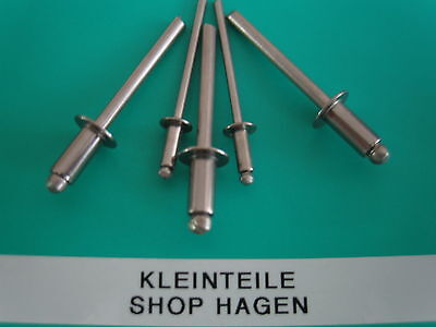 100 Blindnieten Flachkopf Edelstahl VA 4,8mm Blindniete Niete Nieten ISO15983