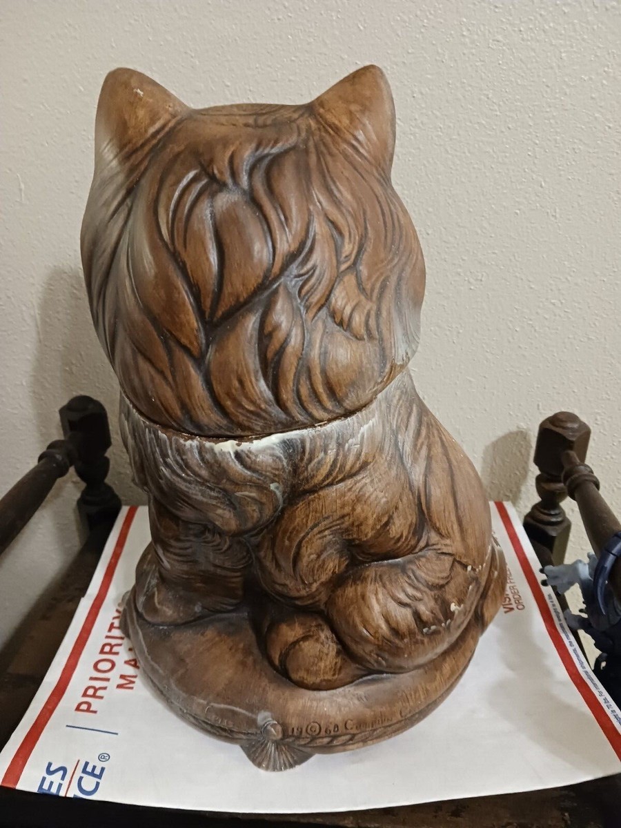 Treasure Craft 1960 Compton Calif. Cheshire Cat Cookie Jar Brown
