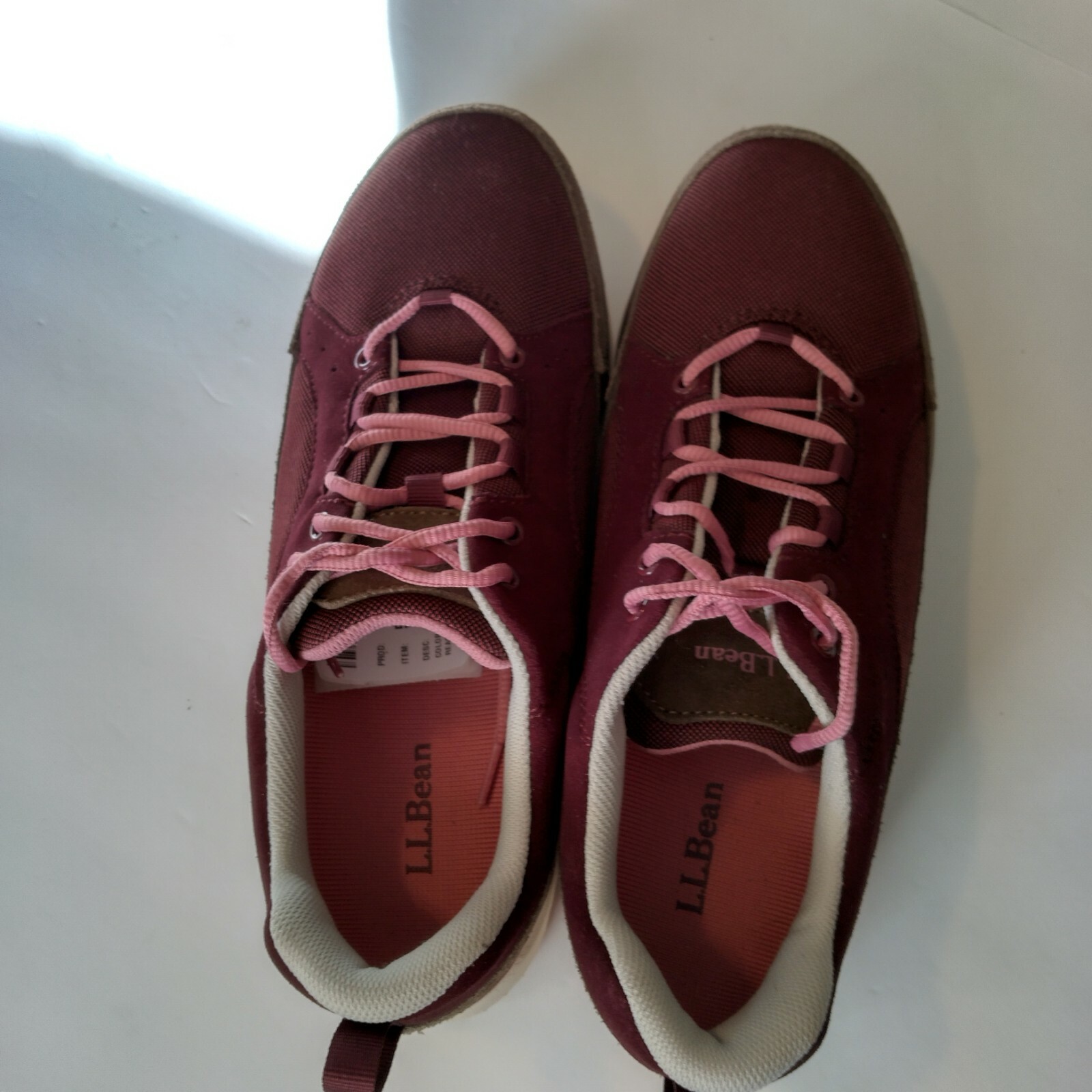 LL Bean Women's 11Med, Suede Mesh Lace Up Comfort Fitness Walking Shoes