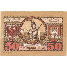 [#289740] Austria, St Johann in Tirol, 50 Heller, 1921-01-31, UNC