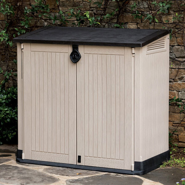 Armadio Keter da terazzo e balcone in resina beige Box porta attrezzi giardino