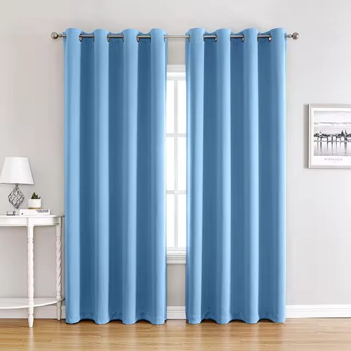 2X Blockout Curtains Thermal Bedroom 100% Blackout Curtains Fabric Pair Eyelet - Picture 36 of 36