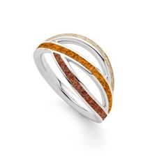 DUR Schmuck Ring OCEAN STREAM Strandsand/Bernsteinsand, Silber 925/- rhod. R5857