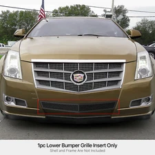 For 2008-2014 Cadillac CTS Lower Bumper Stainless Black Mesh Grille Insert