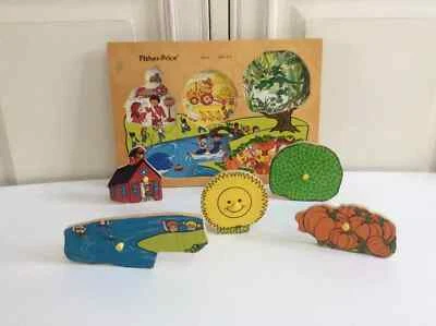 18 ⚜️ Ancien Puzzle En Bois Fisher Price La Ferme Réf 522-E - Photo 1/2