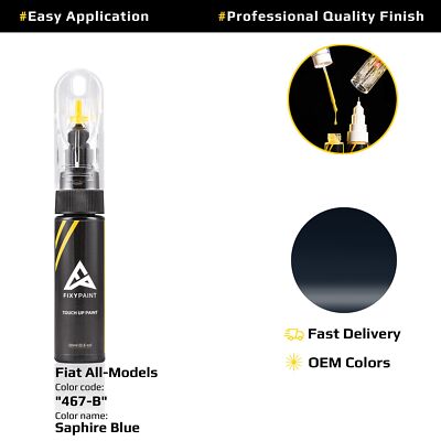 Touch up Paint for Fiat Code: 467/B Saphire Blue Easy Apply Scratch Repair