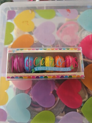 Ooly 6 Macarons Vanilla Scented erasers Rainbow   