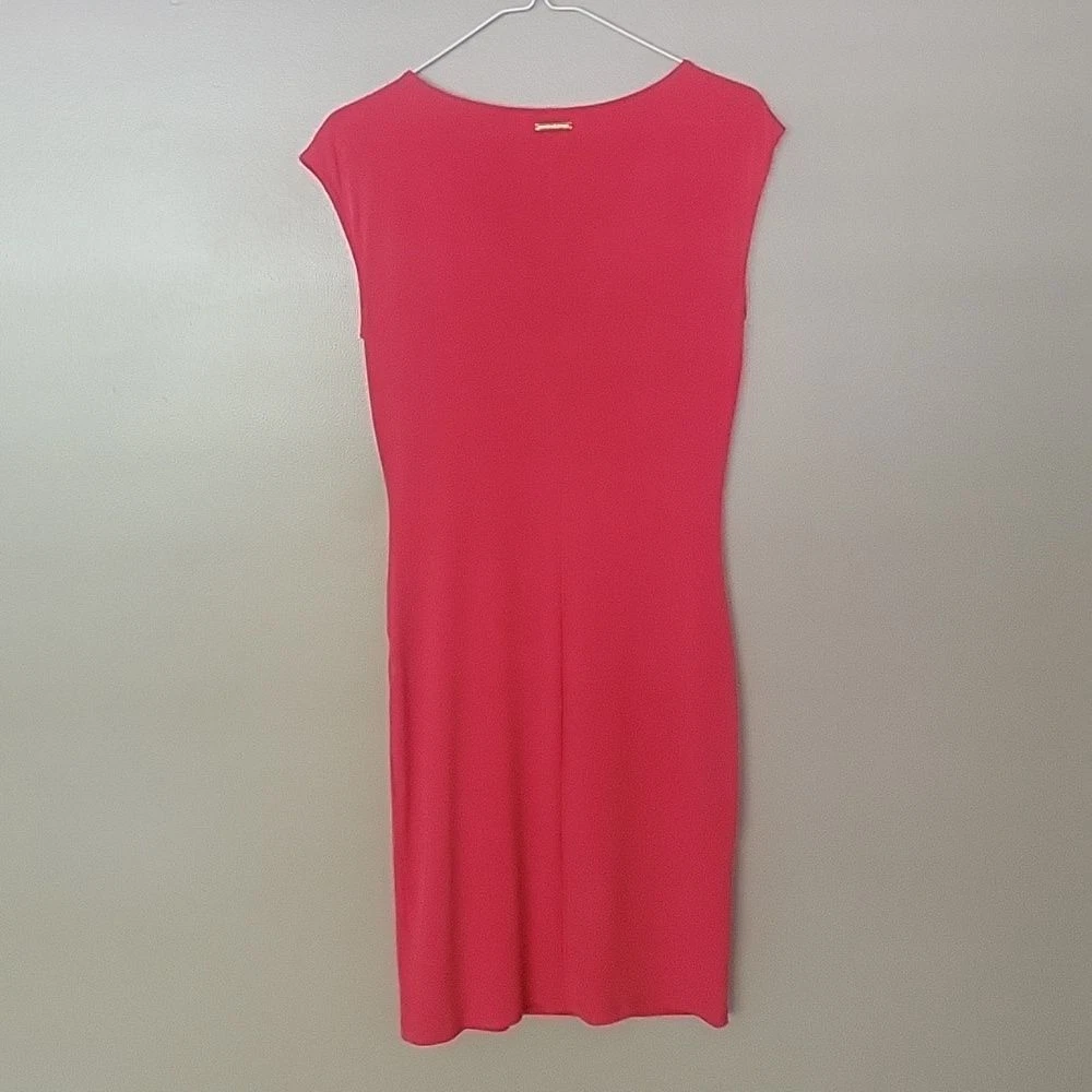 Abito smanicato arancione Michael Kors elasticizzato increspato dettaglio nodo donna taglia XS