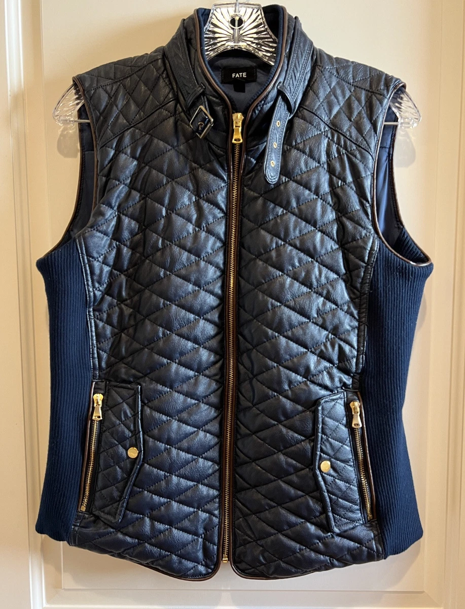 Navy blue quilted vest womens hotsell