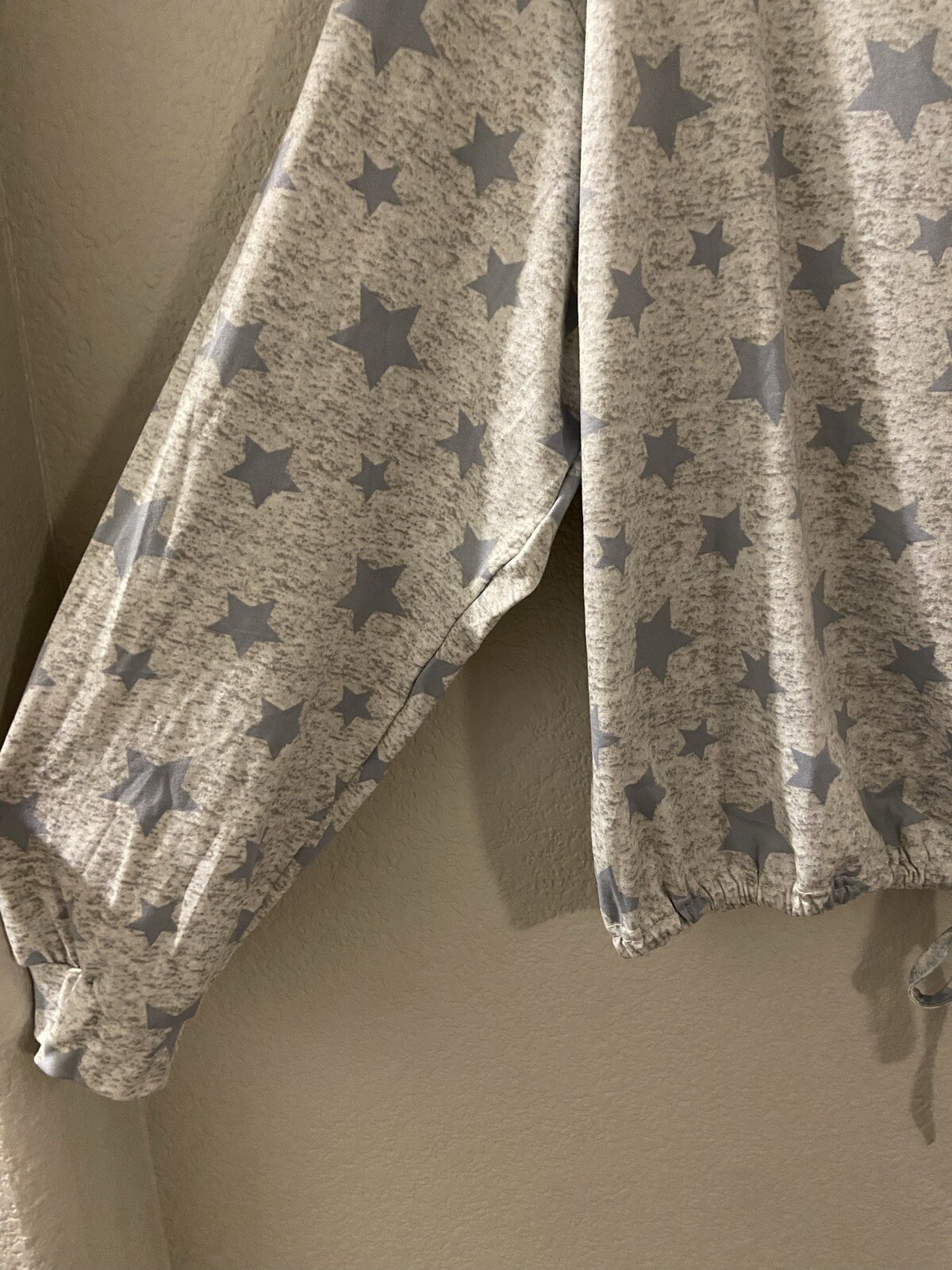 NWT Lights Off Nightwear Light Gray Stars 2 Pc Pajama Jogger Set Plus