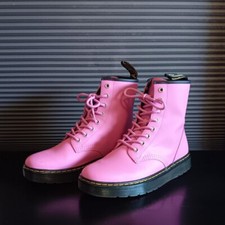 Dr. Martens Girls Zavala Black and Pink Boots Size 4M