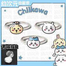 Chiikawa Adjustable Alloy Ring Cute Anime Couple's Ring Jewelries Gift