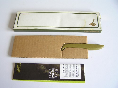 Rare Gerber Kitchen Proof Pixie Knife Avocado Armorhide Handle, NEW OLD STOCK