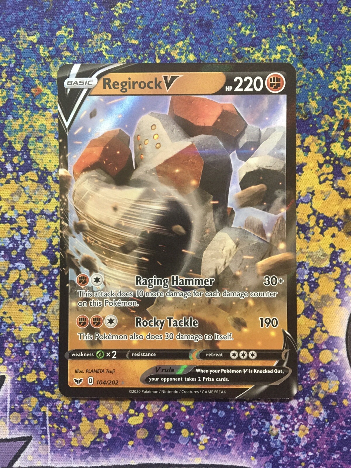 Pokémon TCG - Regirock V -Sword & Shield Base Set 104/202 Ultra Rare Holo - MINT
