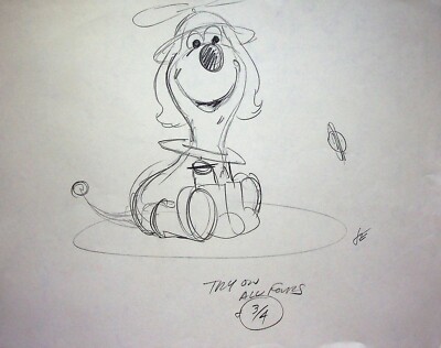 JERRY EISENBERG Unreleased Concept Art Signed Hand-Drawn Character Layout #LF