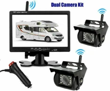 Wireless Backup Rear View Camera System 7" Monitor Night Vision For RV Truck Bus