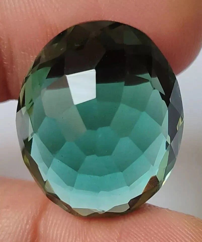 AAA+ Green Topaz 34.20 Ct. Oval Cut Faceted Loose Gemstone Birthday for Gift - Image 4 of 4