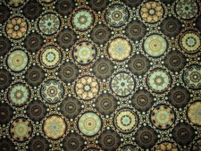 ELEPHANT MANDELA ELEPHANTS MANDLEAS BROWN DESIGN COTTON FABRIC BTHY