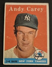 1958 Topps Andy Carey Baseball Card #333 Yankees 3B PR O/C