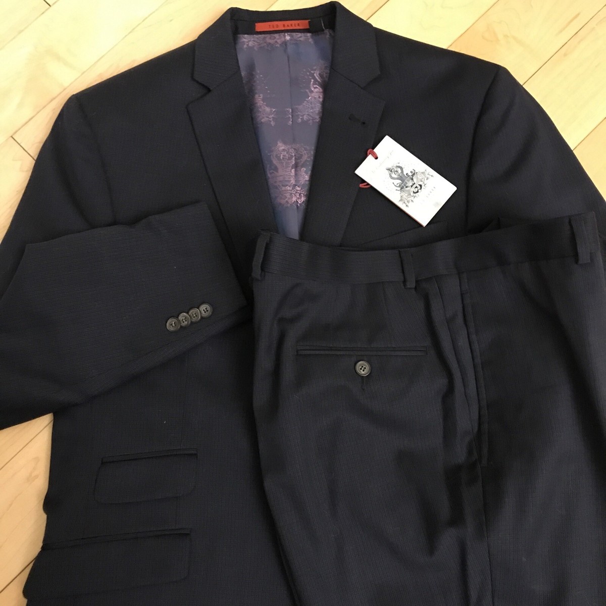 Ted Baker Mens No Ordinary Joe Dark Blue Striped Wool Suit Ted Baker Mens No Ordinary Joe Dark Blue Striped Wool Suit