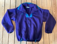Vintage Columbia Youth Long Sleeve zip Up Fleece Jacket Size XL Purple blue HG