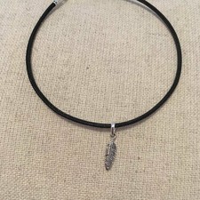 PANDORA Black Leather Choker Necklace 