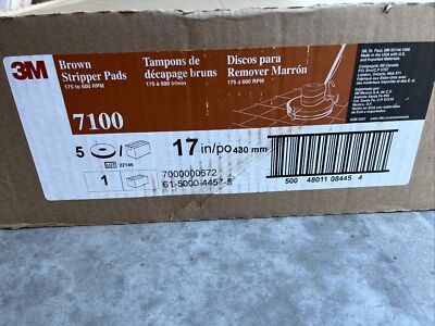 3M 7100 Brown 17  Stripper Pad (5 per Case) Brand New - Damaged Box