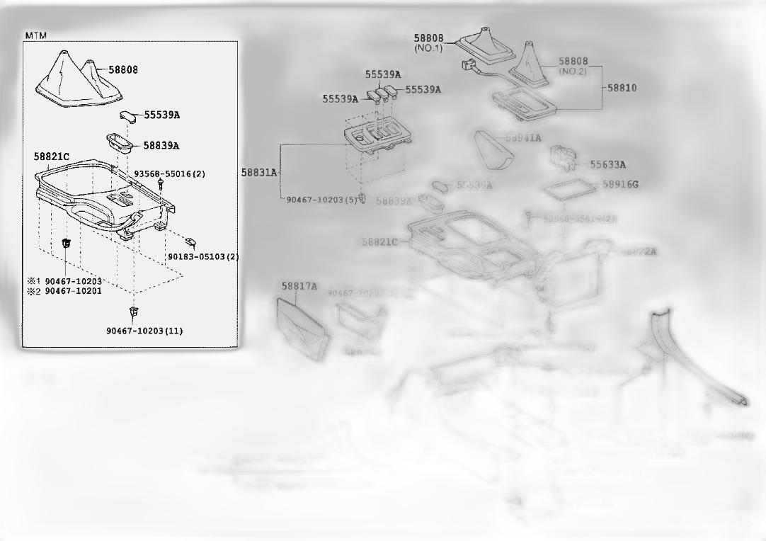 Toyota Genuine LAND CRUISER PRADO PANEL CONSOLE UPPER 58821-60040