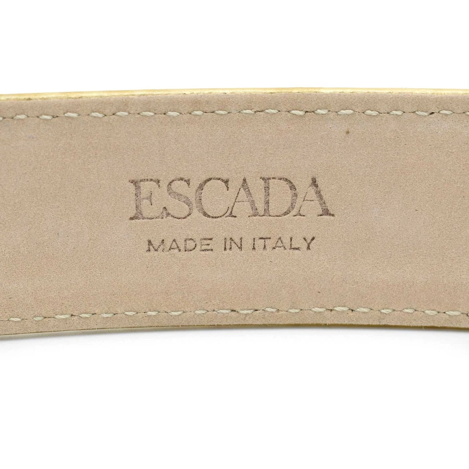 Cinto Escada bege/areia couro envernizado estampa de cobra tamanho 40 DE/10 EUA - Imagem 4 de 4