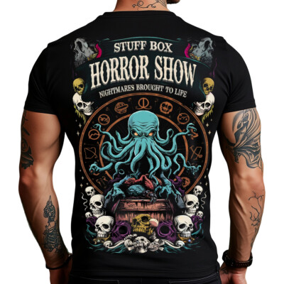 Stuff Box Männer Shirt Horror Show schwarz STB-1249 Rundhals Skull TShirt
