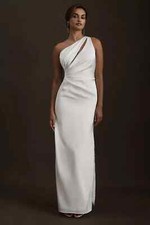 FORMAL DRESS CARLY CUSHNIE CLEMENTINE 4 ONE SHOULDER IVORY BHLDN BRIDE NWT $650