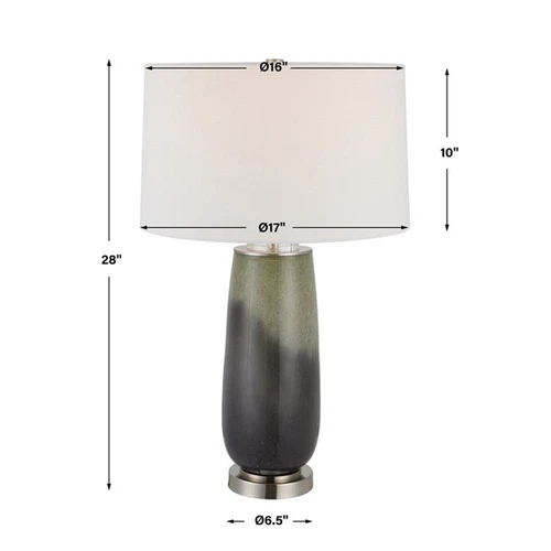 Uttermost Campa Transitional Iron and Cotton Table Lamp in Blue/Gray/Green - Picture 8 of 8