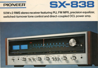 Vintage Pioneer SX-838 Receiver Equalizer Brochure | eBay