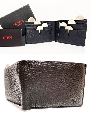 TUMI Sundance Slim Single Billfold Wallet Lined Slip Pockets Card Case  Men NWT