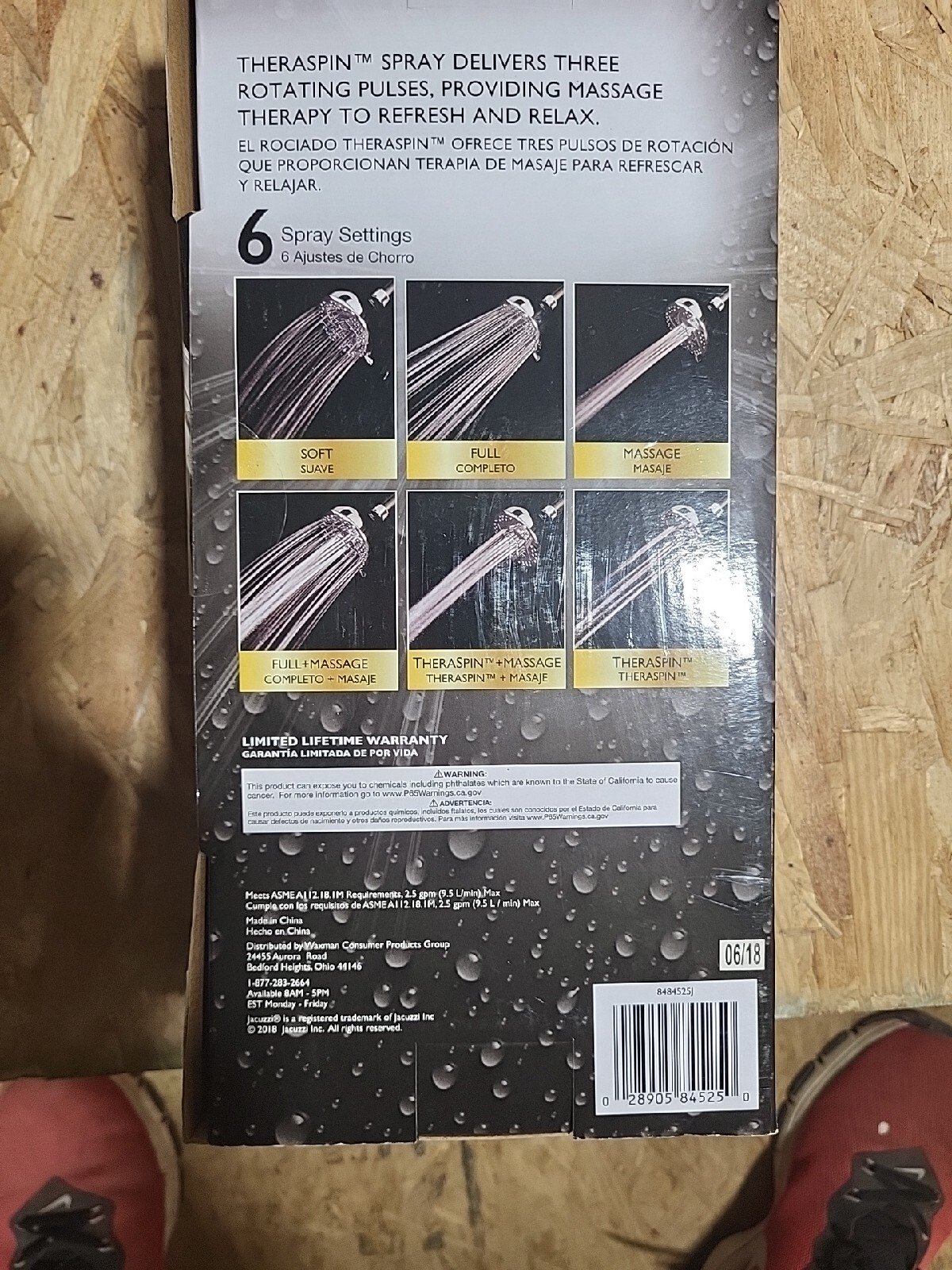 Jacuzzi 791503 Primo Handheld Showerhead Chrome 6 Spray Setting