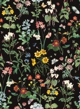 Jiffdiff Crush Floral Peel And Stick Wallpaper Black PVC Contact Paper 17.3X118"