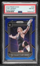 2023 Panini Prizm WWE Blue Prizm 42/199 Mr Perfect Curt Hennig #109 PSA 8 0h2x