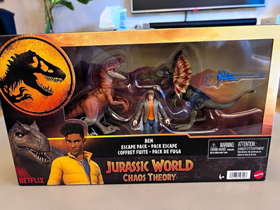 Mattel Jurassic World Chaos Theory Escape Pack Ben mit Tiger & Dilophosaurus