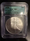 2005 American Silver Eagle 1 Oz ASE ICG MS69 Fine Silver Coin Bullion Graded