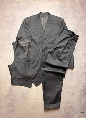 Vintage Yves Saint Laurent 3 Piece Suit, Gray Pinstripe Wool , Men's Size 54 - Image 1 of 4