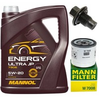 MotoröL Filter Set Mannol 5W-20 5 Liter + Schraube FüR Ford C-Max II Mondeo IV