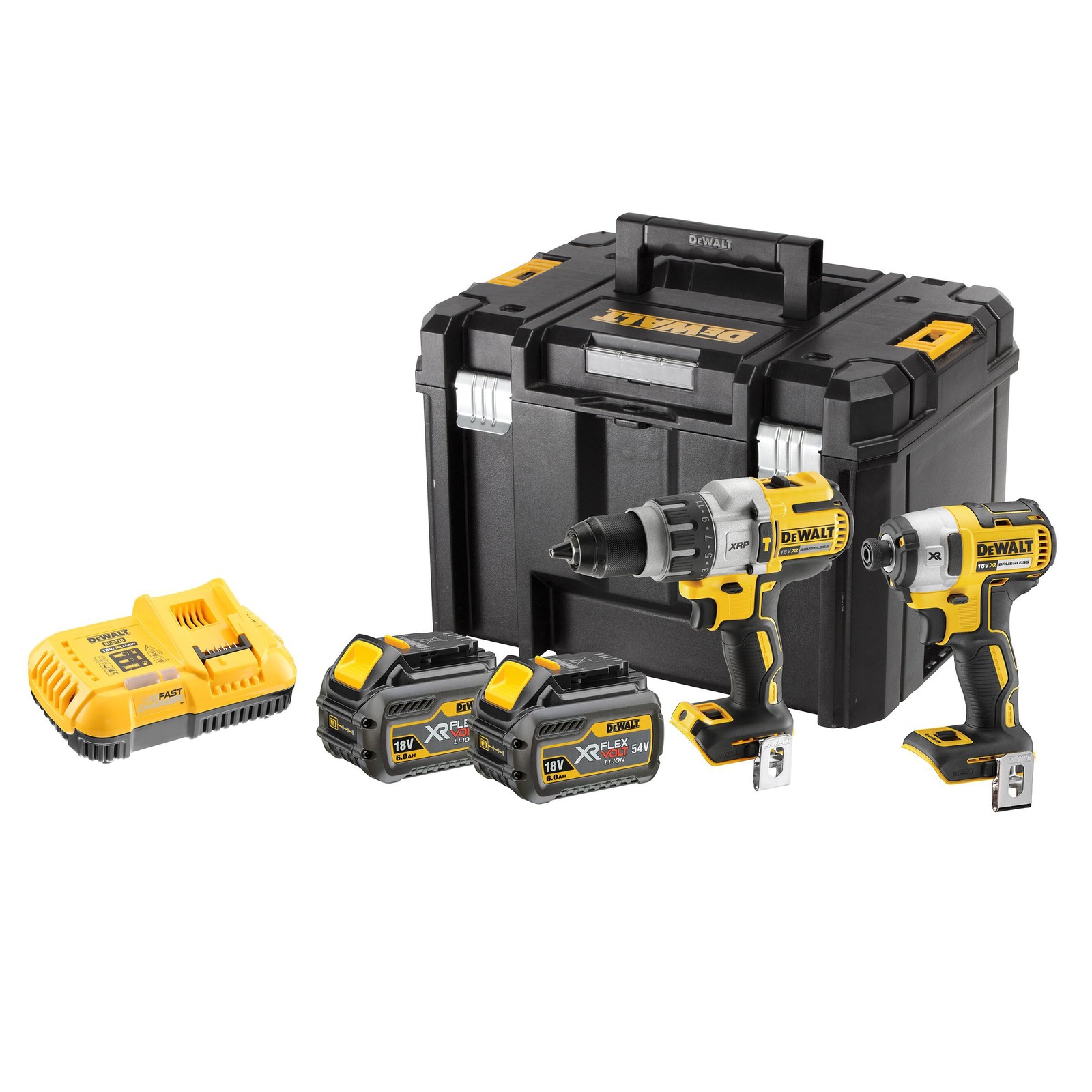 DeWALT DCK276T2T-GB 18V XR Brushless Twinpack 2x FLEXVOLT 6.0AH Batteries