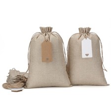 Burlap Bags with Drawstring - 10Pcs 8x12 Gift Sacks for Wrapping Back to Scho...