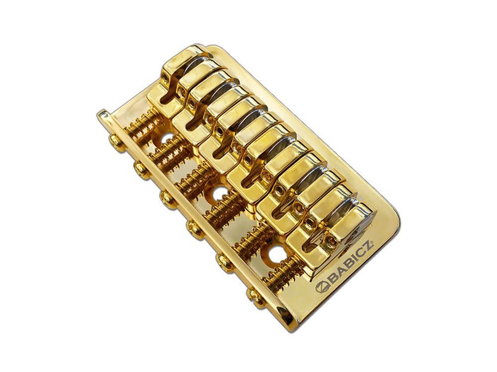 Гитарный бридж Babicz FCHZ3HT серии Z с креплением на 3 отверстия Hard Tail, золотой