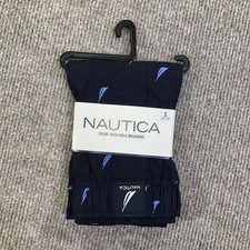 Nautica Boxer Shorts Mens Small Blue Woven Cotton Nautical Underwear 1 Pair