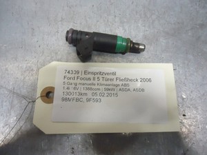 Ford Focus II Einspritzventil 98MFBC 1.4i 16V 59kW ASDA. ASDB 74309