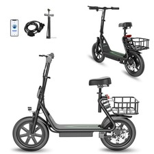 Electric Scooter with Seat  Basket, Commuter Foldable,500W 10.4Ah Battery 22mph