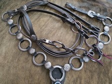 Metal Ring Headstall, Reins and Breastcollar - Sunflower Rings - Copper Rings