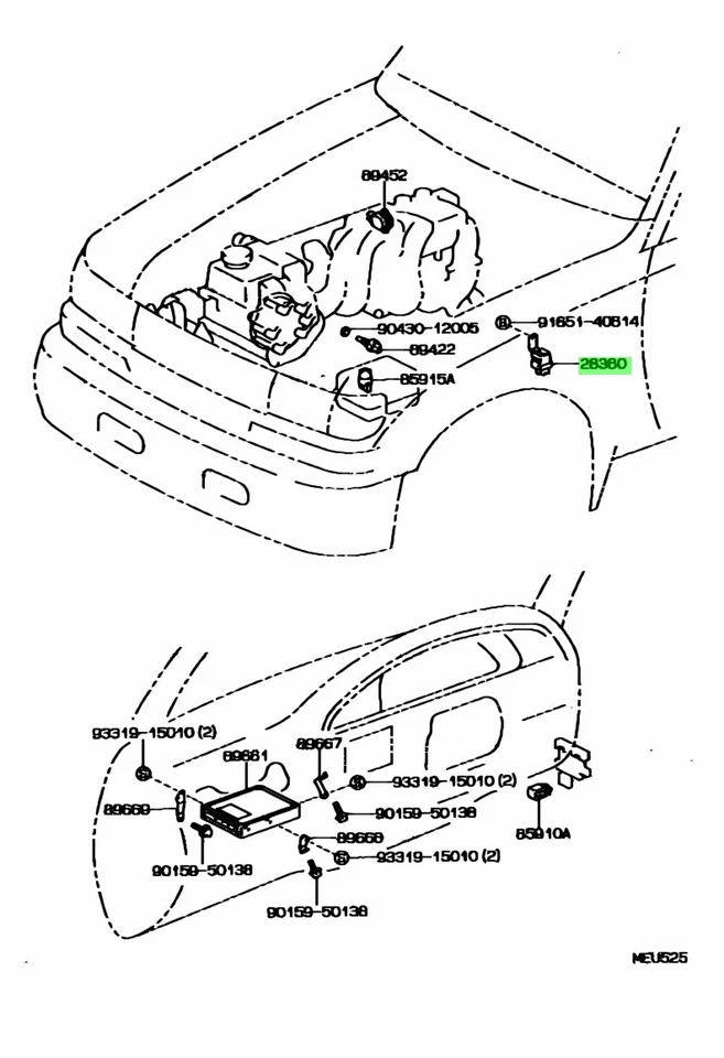 TOYOTA Genuine LEXUS LX450 LAND CRUISER FZJ80 Fuel Pump Relay 28380-66010 OEM - Image 2 of 2