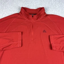 Nike ACG Pullover Mens XL 1/4 Zip Performance Red Stretch Base Layer Knit